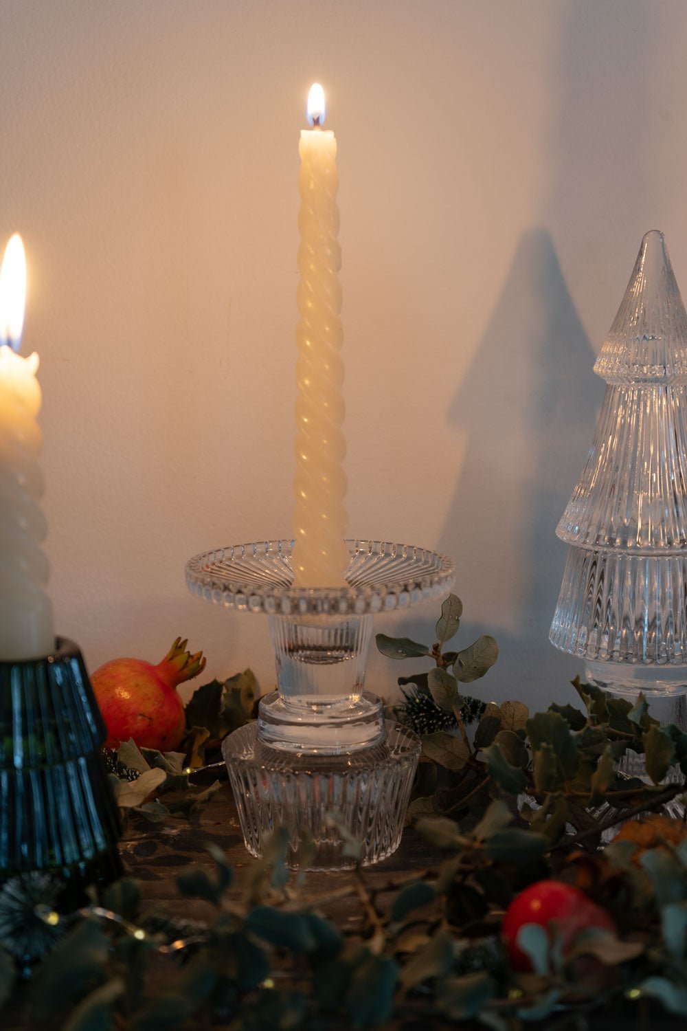 Portavelas De Cristal Con Tapa Con Diseño De Árbol Transparente - Cristina Oria