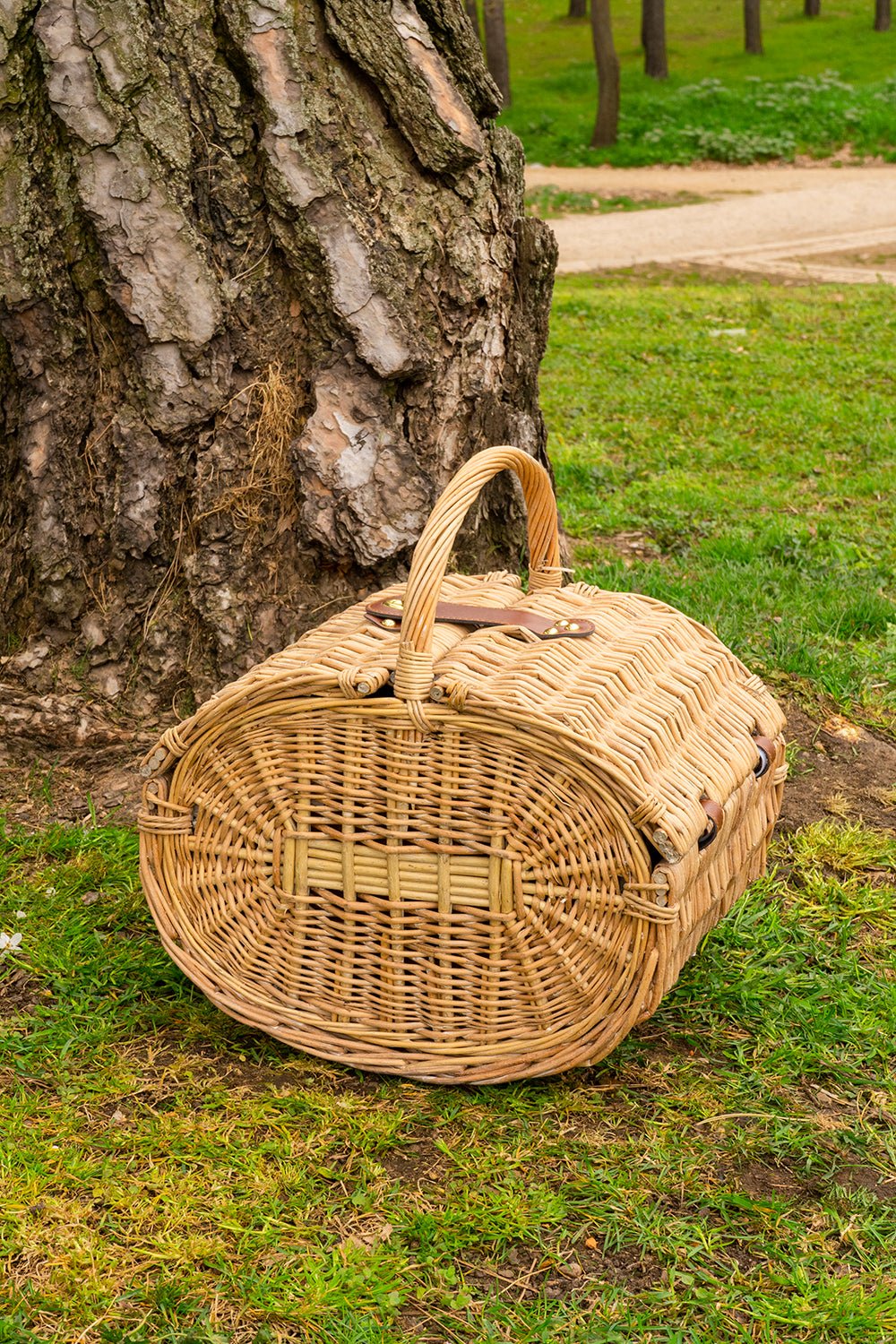 Cesta De Picnic Oval Estampado Marino Para 4 Personas - Cristina Oria