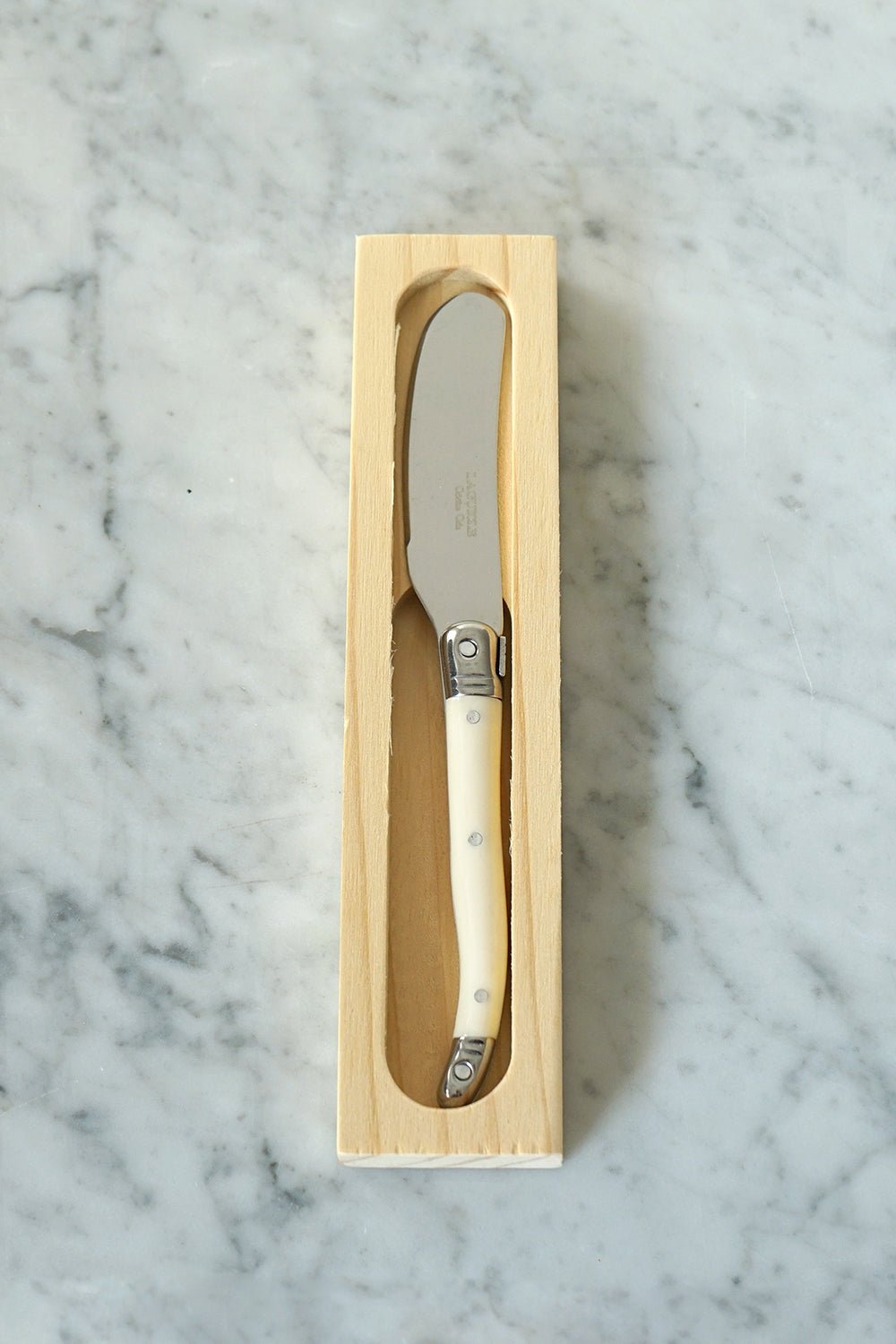 Cuchillo Foie Blanco Laguiole Co En Caja De Madera - Cristina Oria