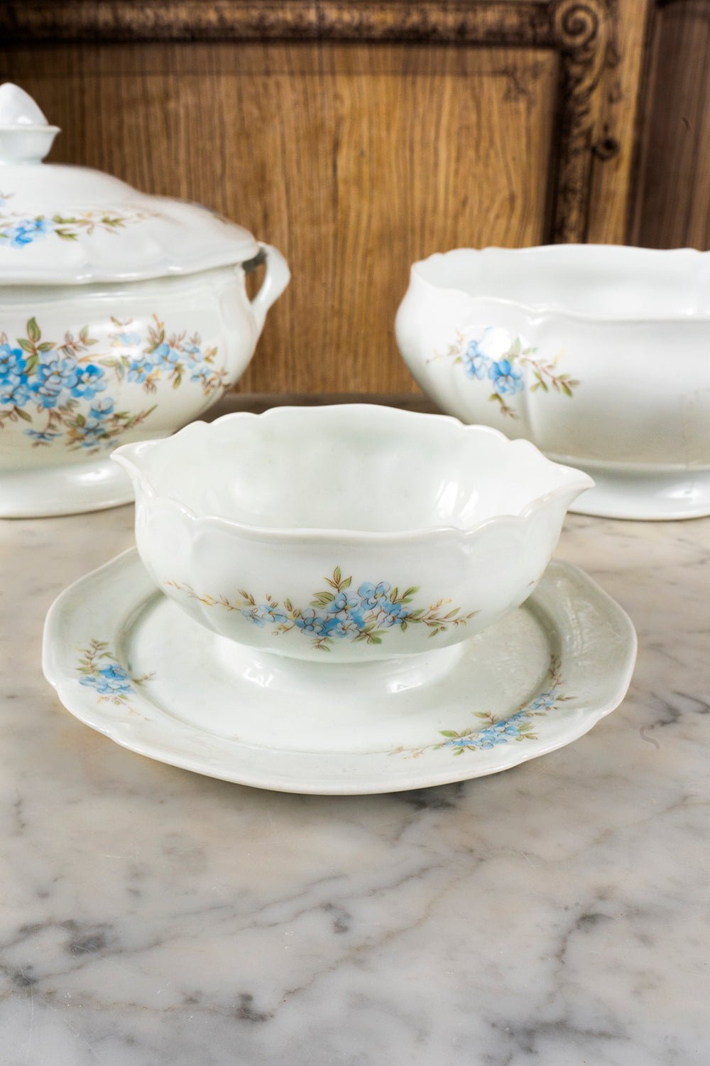 Vajilla Limoges Flores Celestes 62 Piezas - Cristina Oria