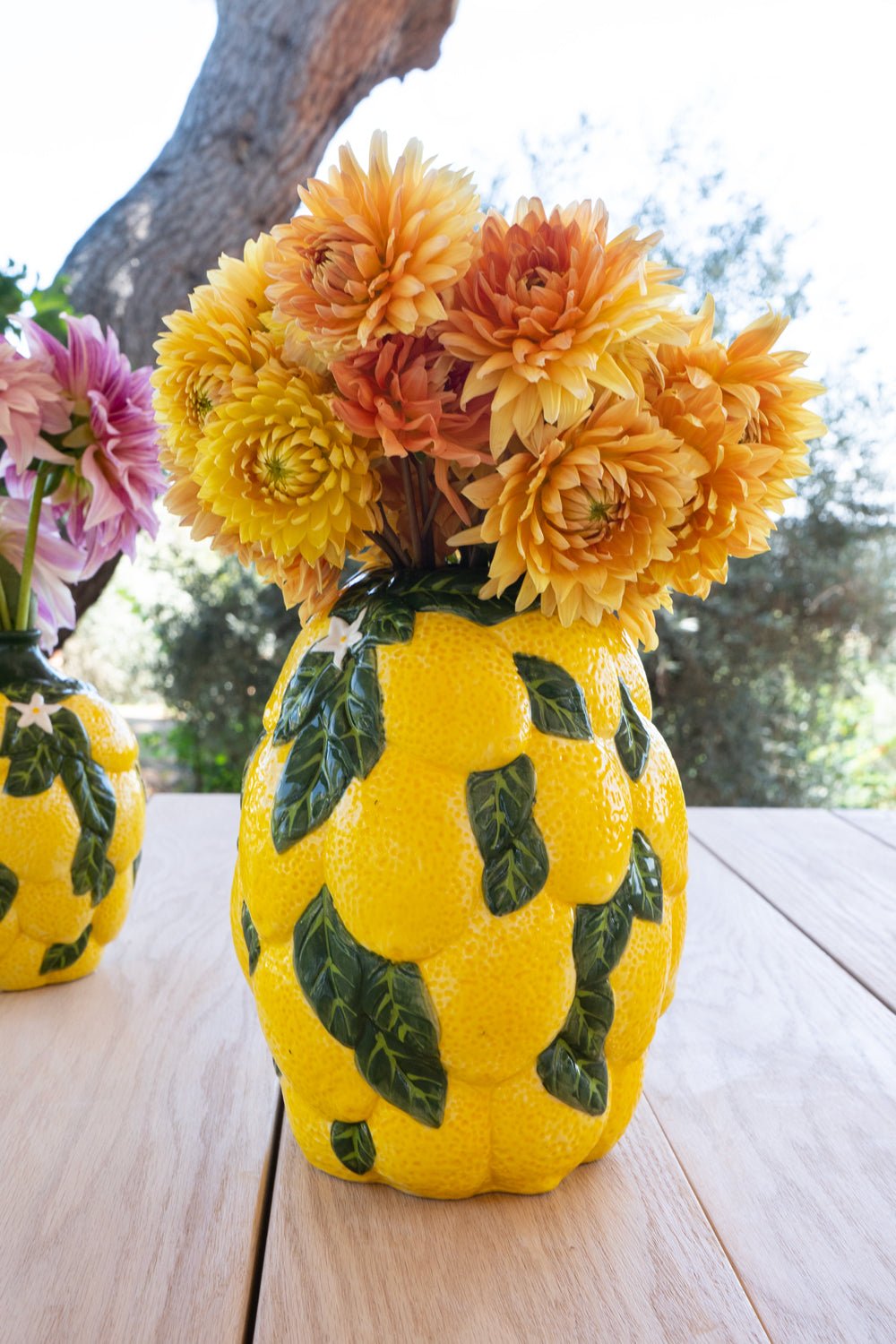 Jarrón Diseño Limones De Porcelana Grande - Cristina Oria