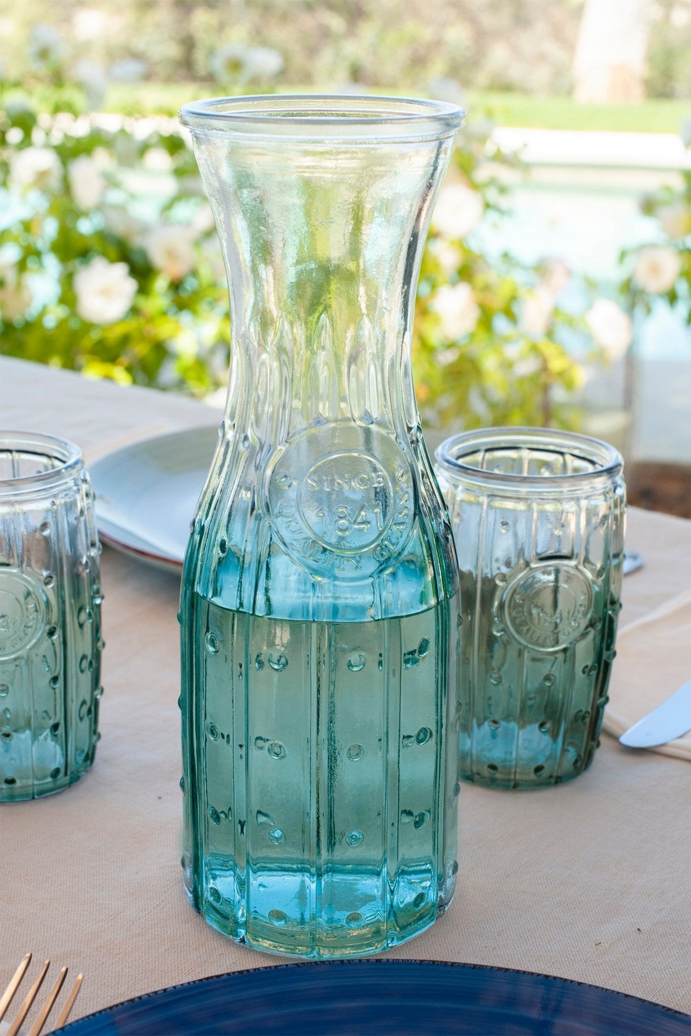 jarra cristal tonos azules claros cristina oria