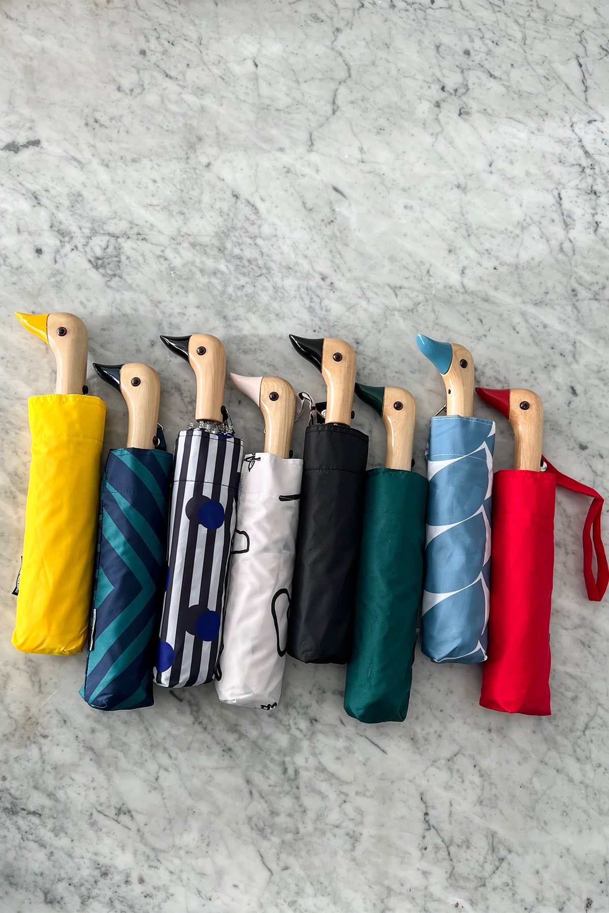 Paraguas Con Diseño Verde Y Mango Con Cabeza De Pato - Cristina Oria