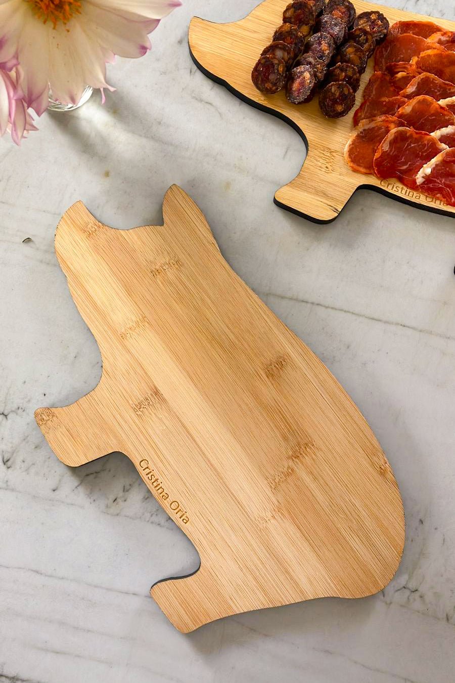 Tabla Co Con Diseño De Cerdo De Madera De Bambú - Cristina Oria