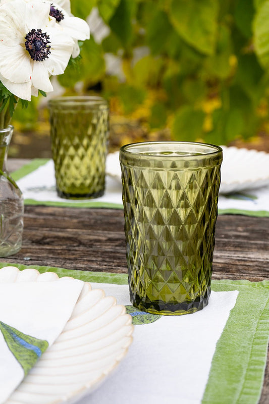 Vaso Cristal Alto Verde Rombos - Cristina Oria