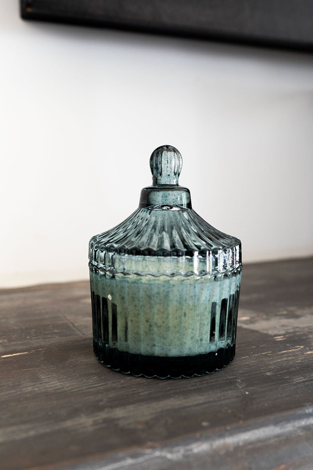Vela tarro de cristal verde cristina oria