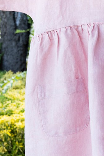 Vestidos De Lino Rosa Niños - Cristina Oria