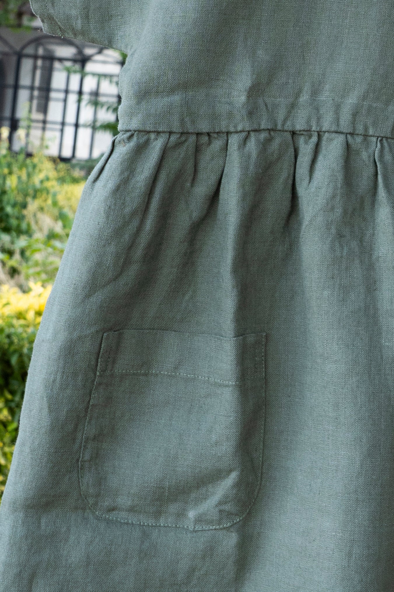 Vestidos De Lino Verde Oscuro Niños - Cristina Oria