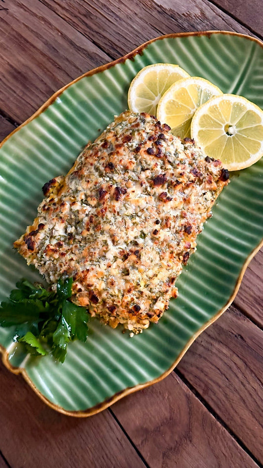 Salmón al horno con costra Cristina Oria