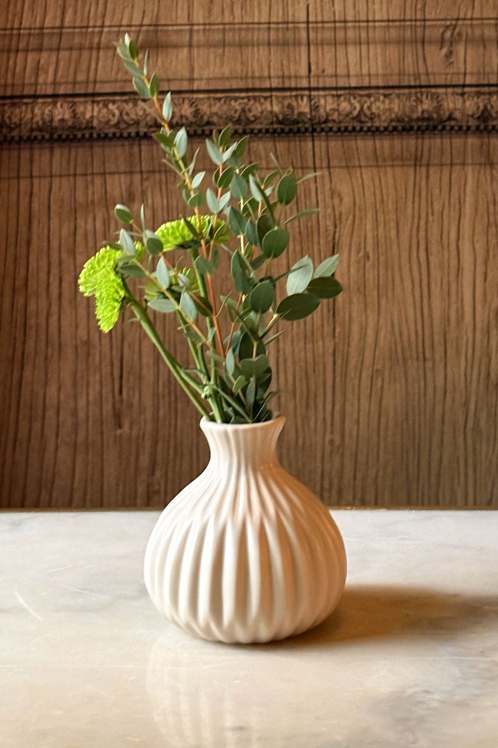 Vaso de porcelana bege