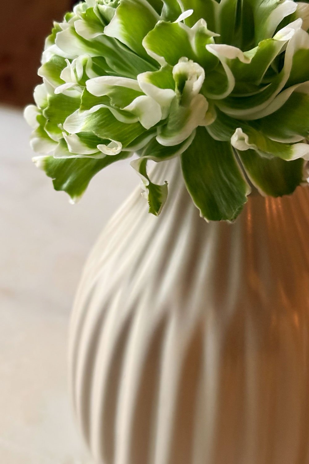 Vaso de porcelana bege