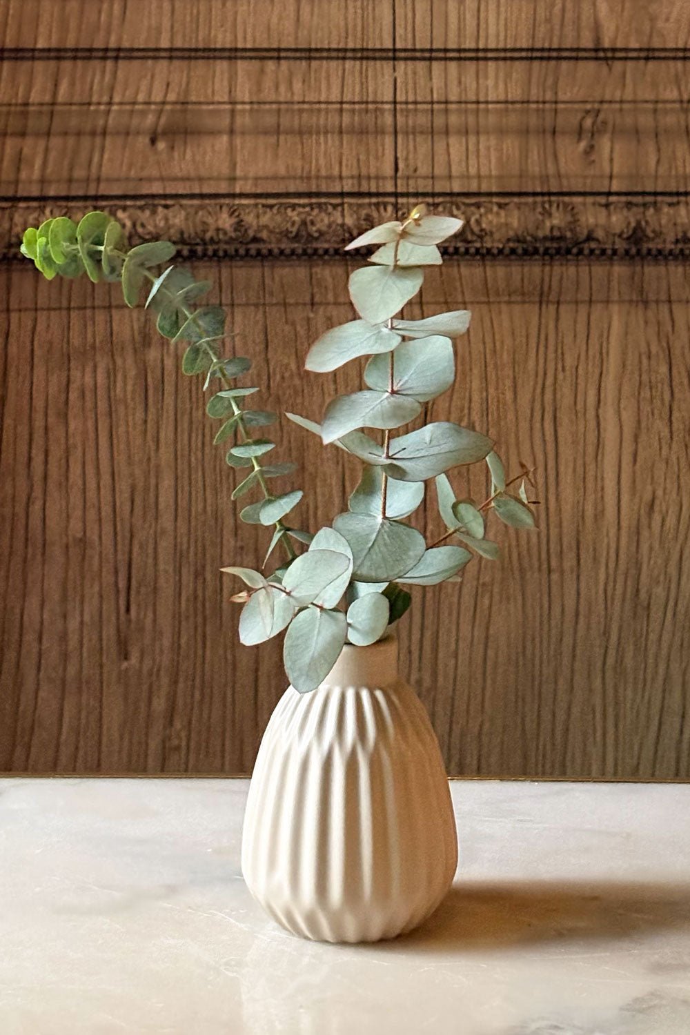 Vaso de porcelana bege