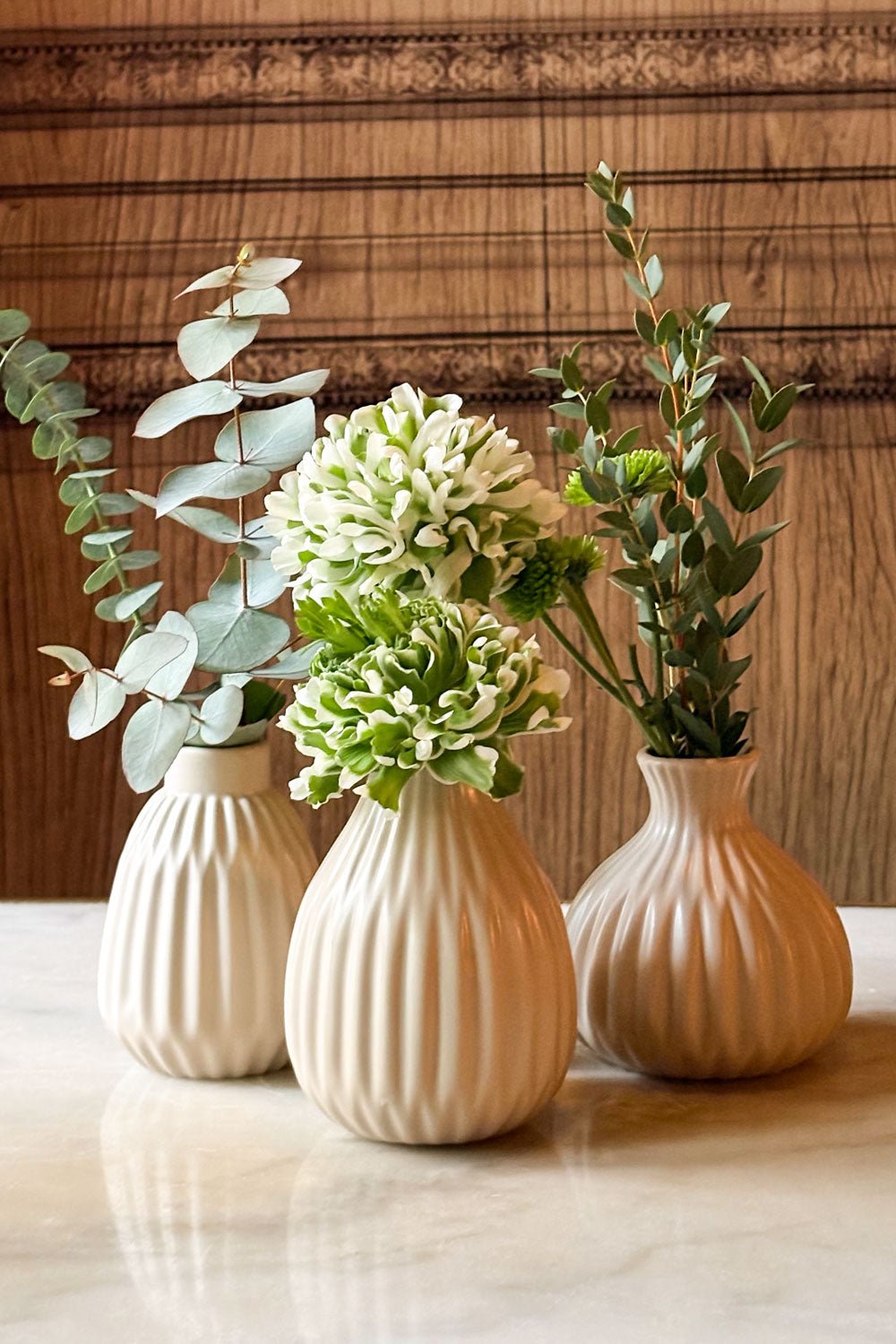 Vaso de porcelana bege