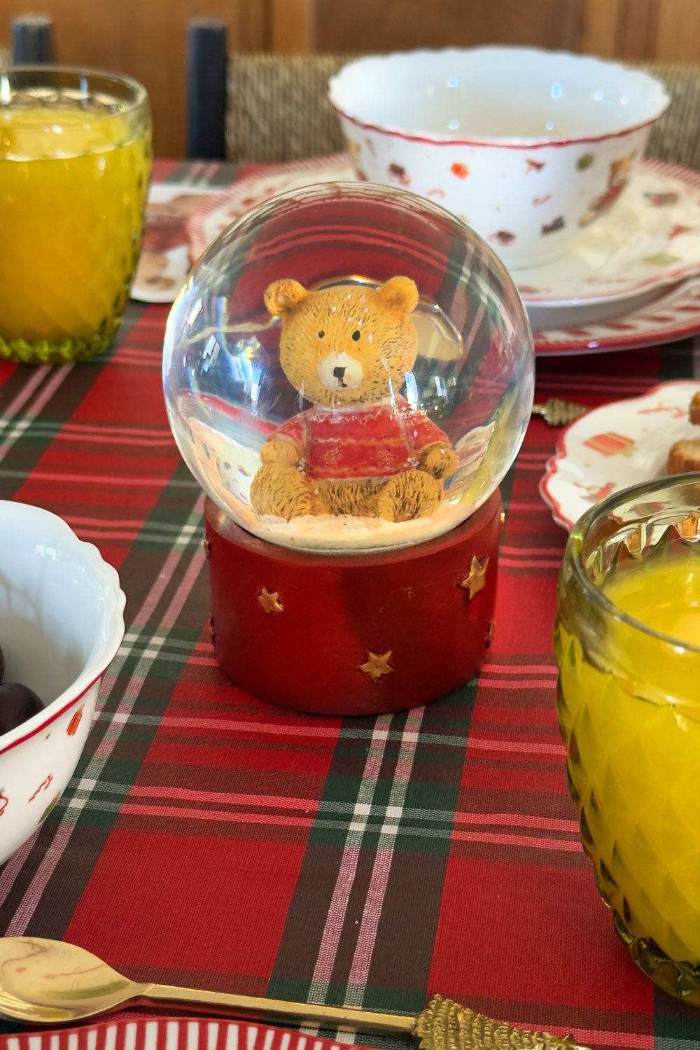 Bola De Nieve Diseño Oso Navidad