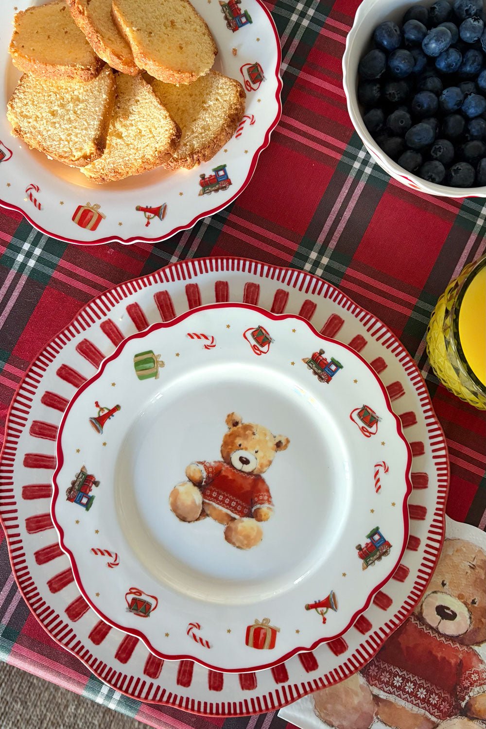 Prato de Sobremesa Design Ursinho de Natal
