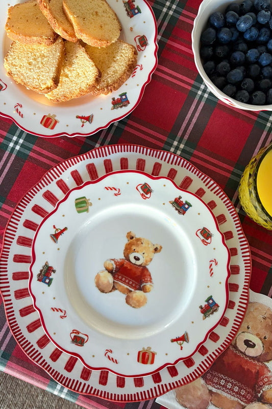 Prato de Sobremesa Design Ursinho de Natal