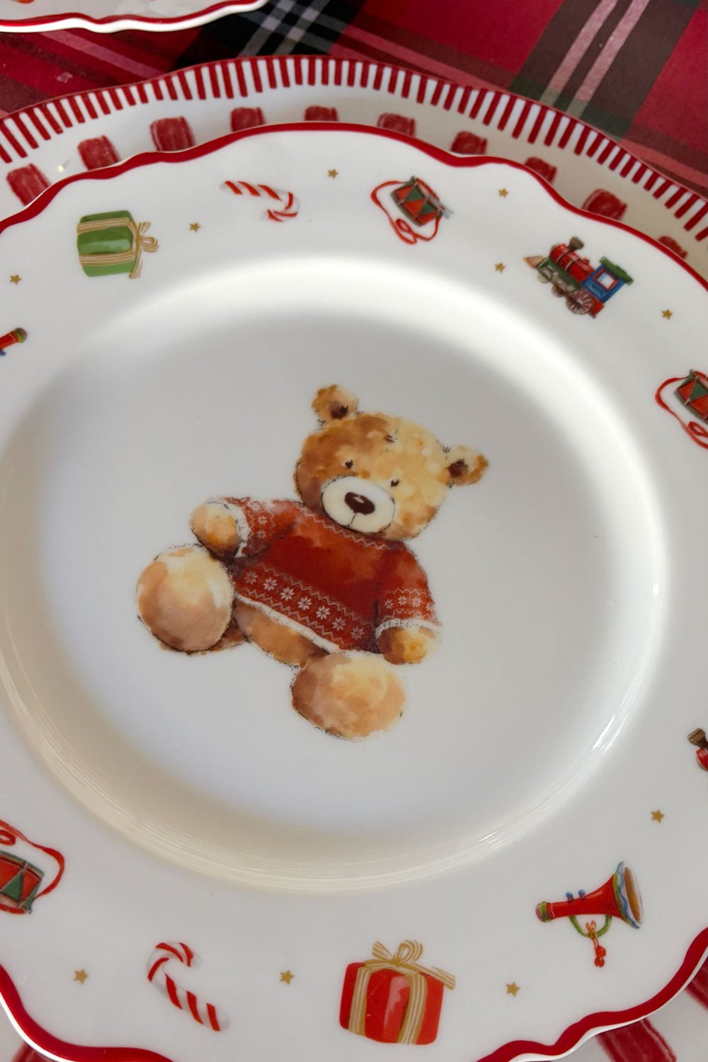 Prato de Sobremesa Design Ursinho de Natal