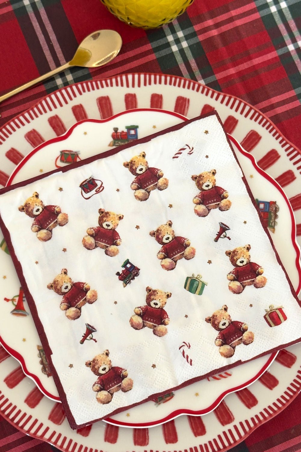 Servilletas De Papel Diseño Oso Navidad