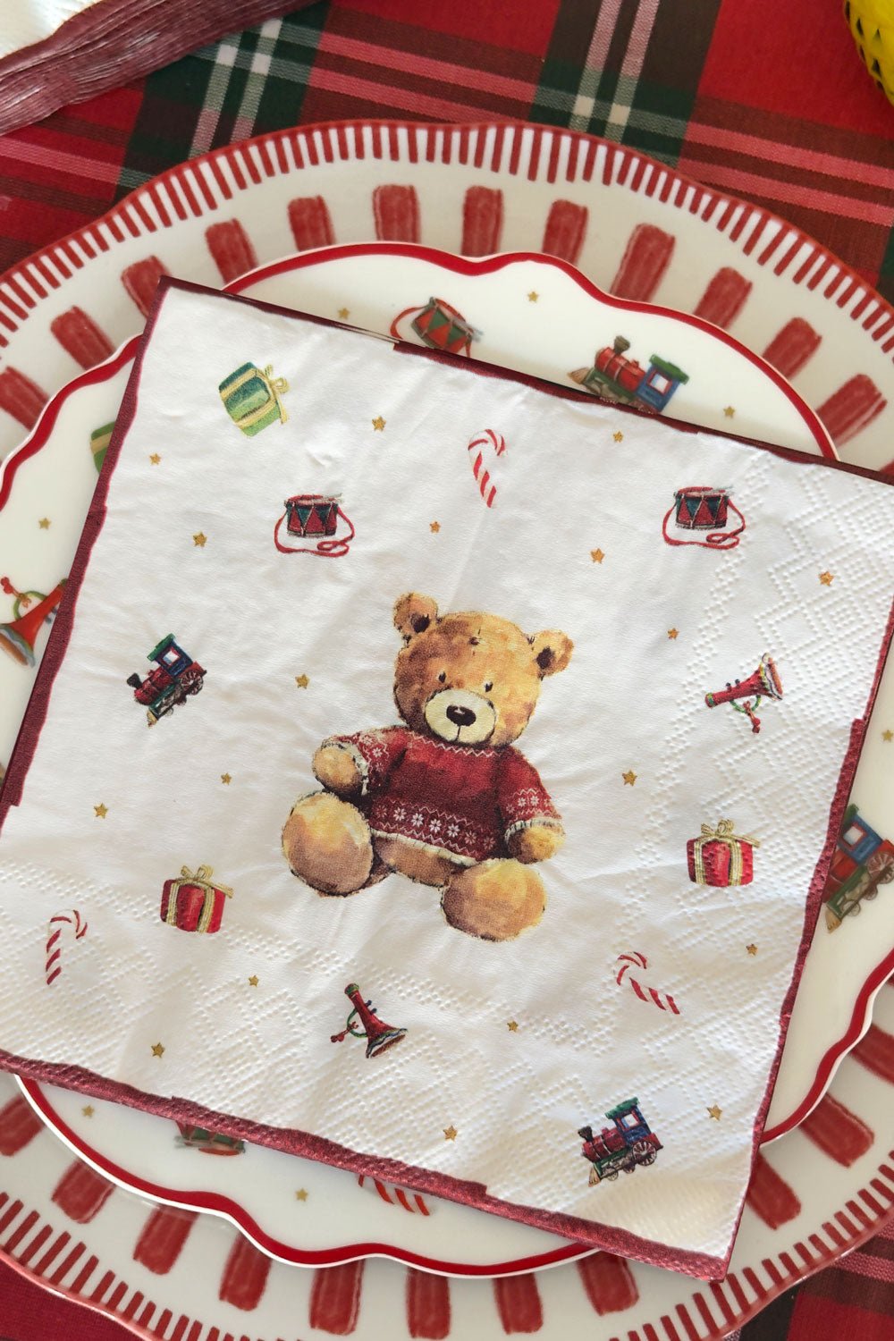 Servilletas De Papel Diseño Oso Navidad