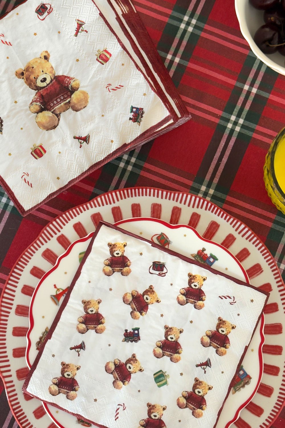 Servilletas De Papel Diseño Oso Navidad