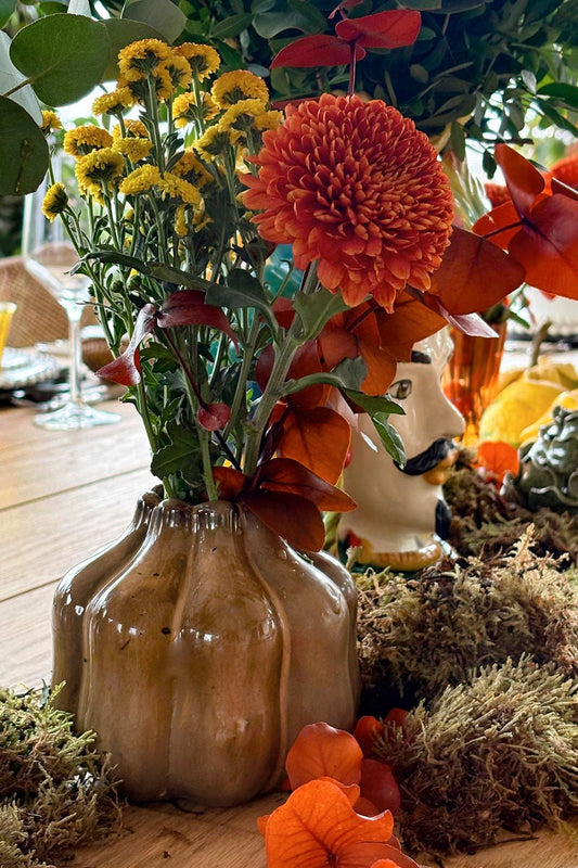 Jarrón Artesanal Aurelia Marrón Esmaltado Cristina Oria