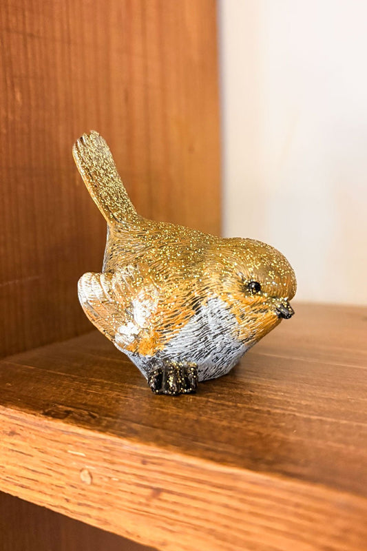 Pájaro Decorativo Con Acabado Dorado Pequeño Cristina Oria 