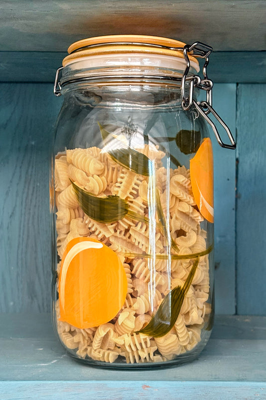 Detalle Grande Tarro De Cristal Con Tapa Diseño Limones Cristina Oria 