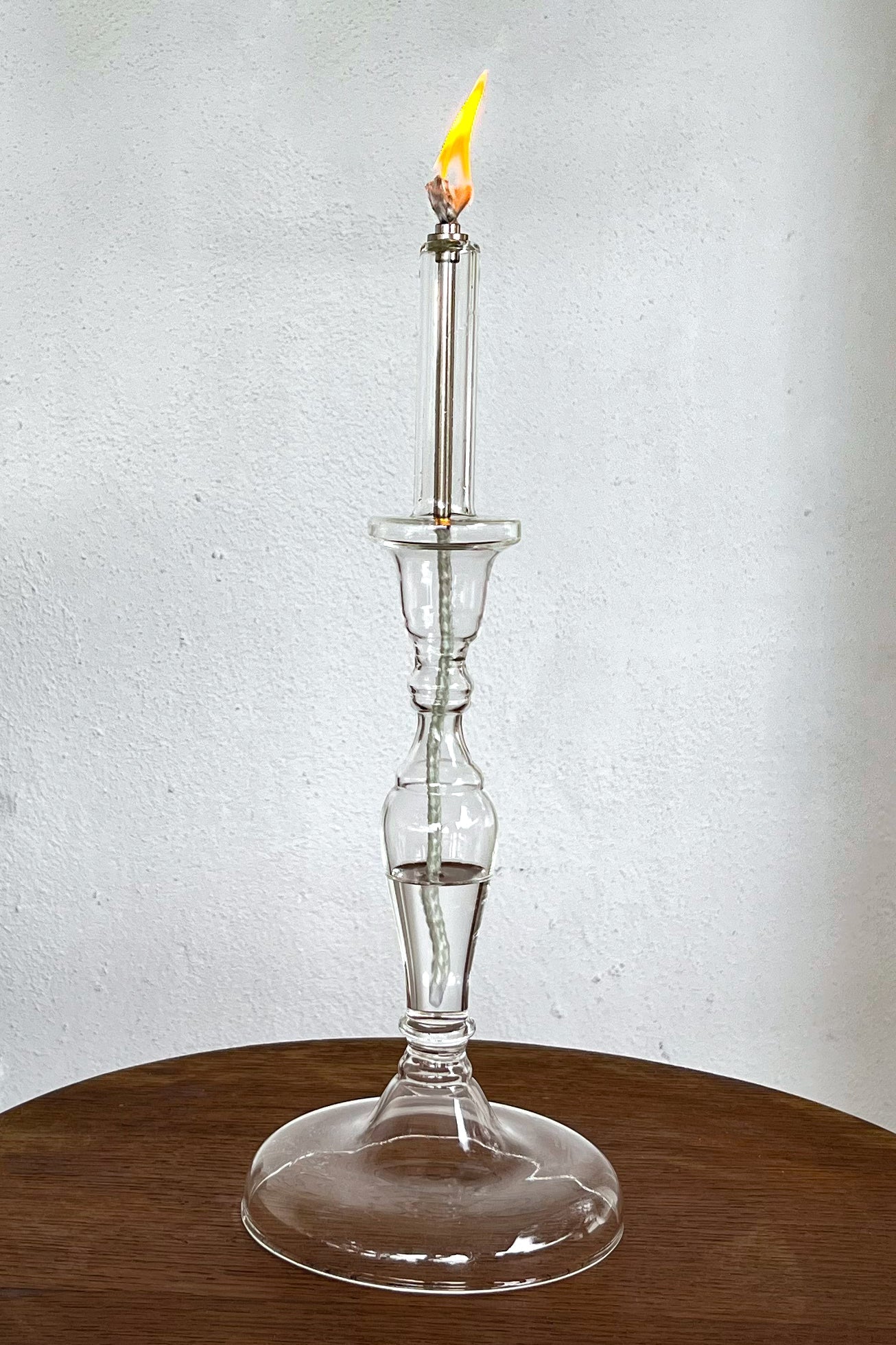 Candelabro De Aceite Transparente Grande