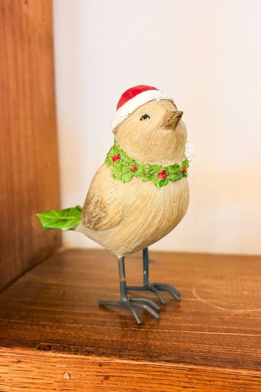 Detalle Pájaro Decorativo Con Gorro De Papá Noel Cristina Oria 
