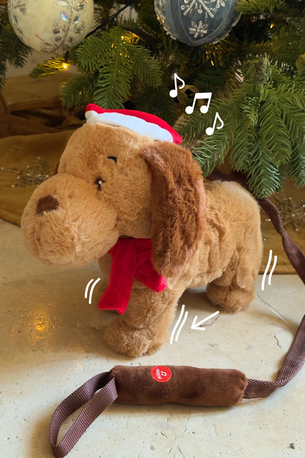 Detalle Movimiento Perro Musical Navideño Con Movimiento Cristina Oria 