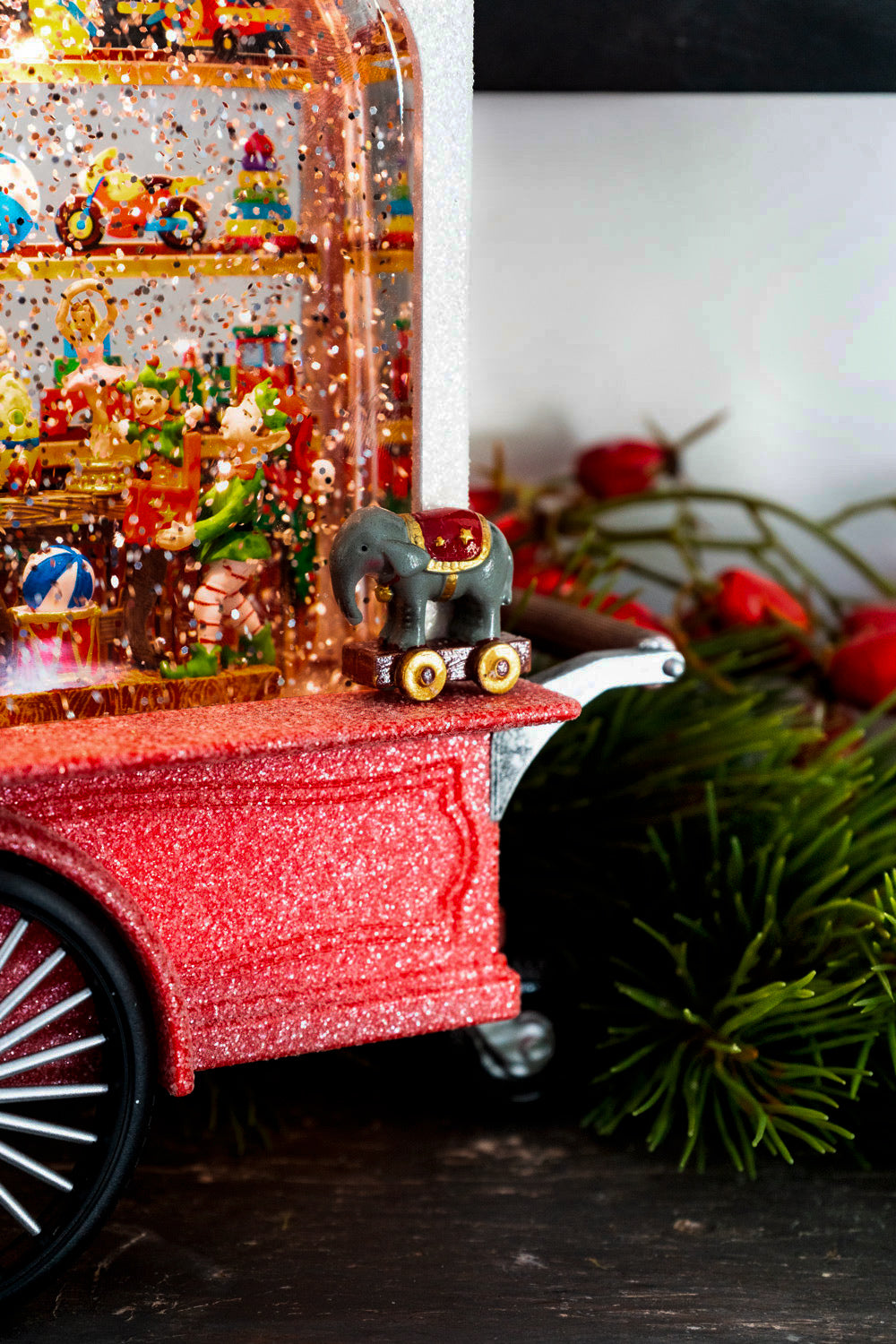 Figura Decorativa Carrito Navideño Con Led