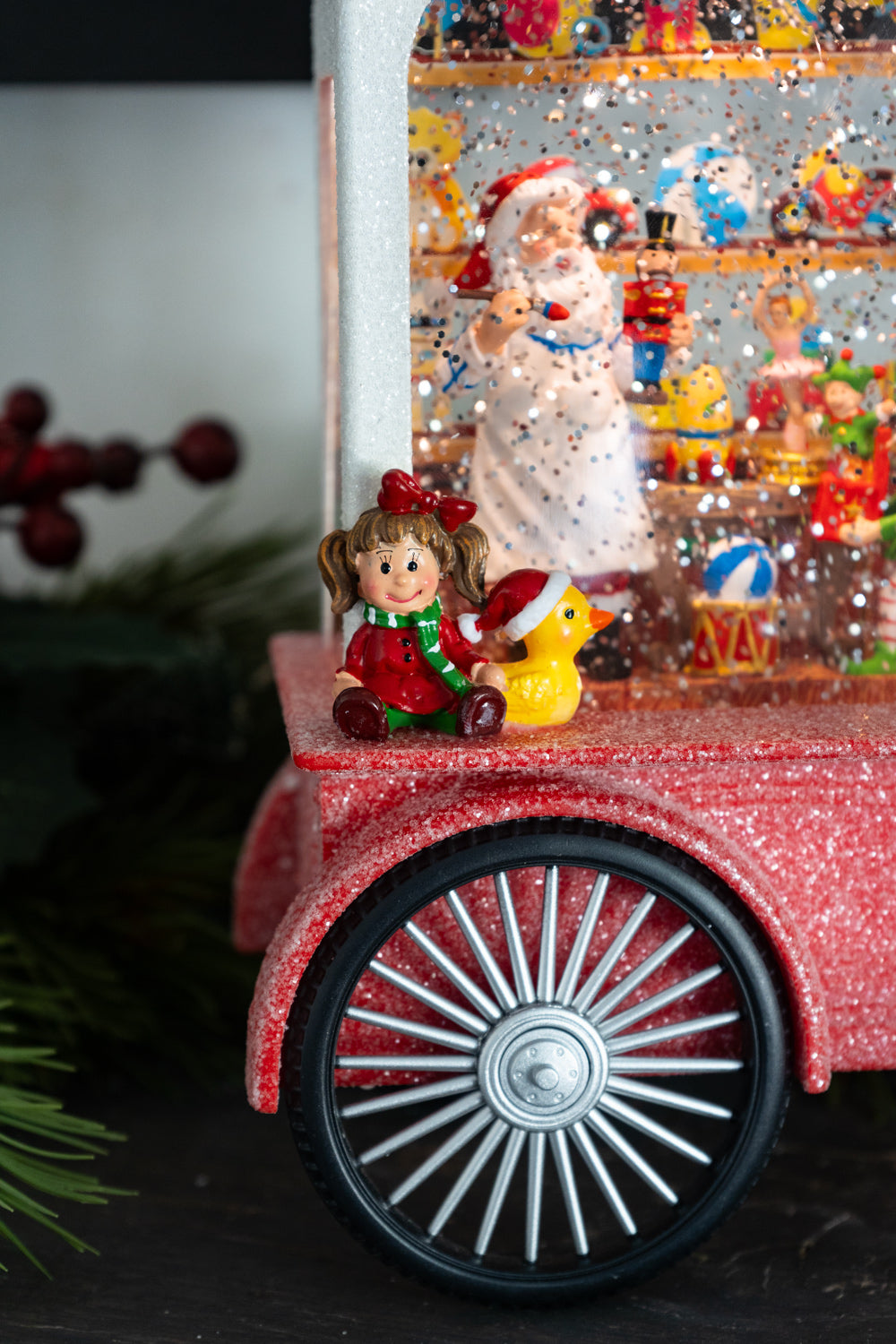 Figura Decorativa Carrito Navideño Con Led