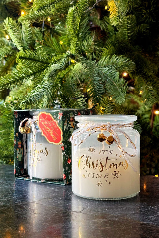 Vela Aromática Mediano Con Mensaje Navideño En Caja De Regalo Verde Cristina Oria