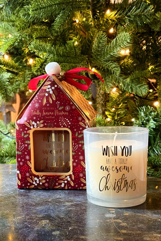 Vela Aromática Con Mensaje Navideño En Caja De Regalo Roja Cristina Oria 