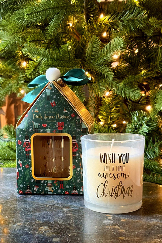 Vela Aromática Con Mensaje Navideño En Caja De Regalo Verde Cristina Oria 