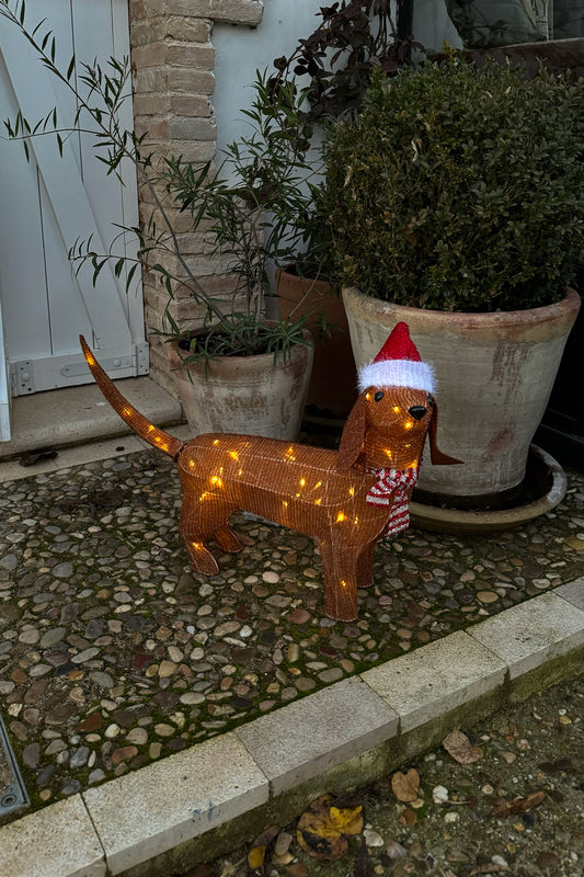 Perro Navideño Decorativo Con Led Cristina Oria