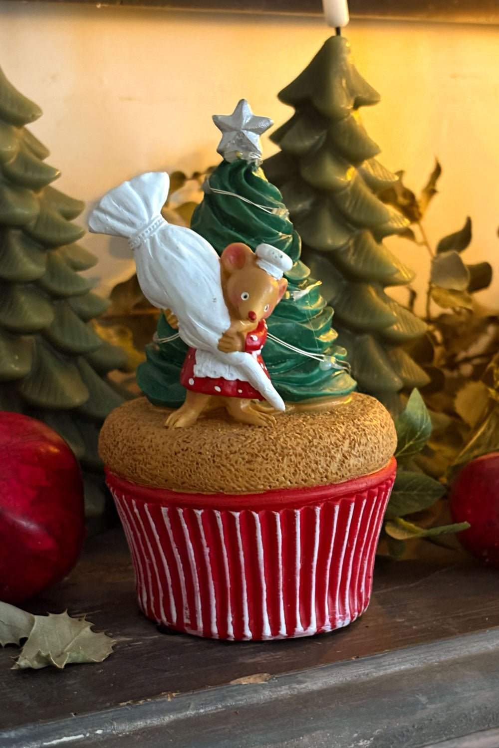 Cupcake Navidad De Resina Con Luz LED Modelo 2 Cristina Oria