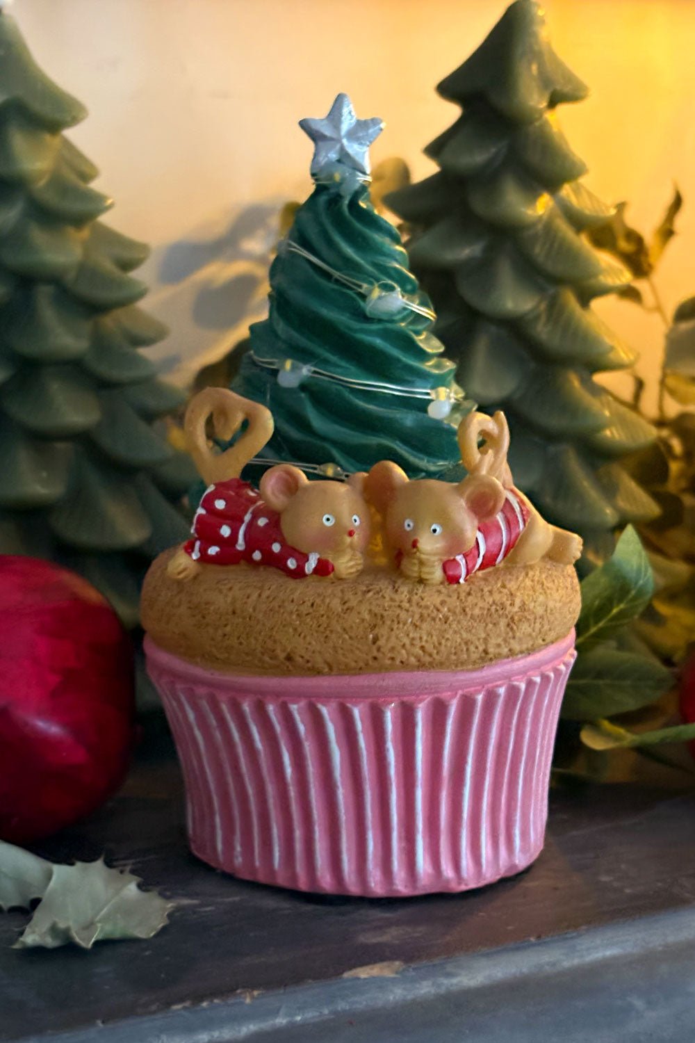 Cupcake Navidad De Resina Con Luz LED Modelo 3 Cristina Oria