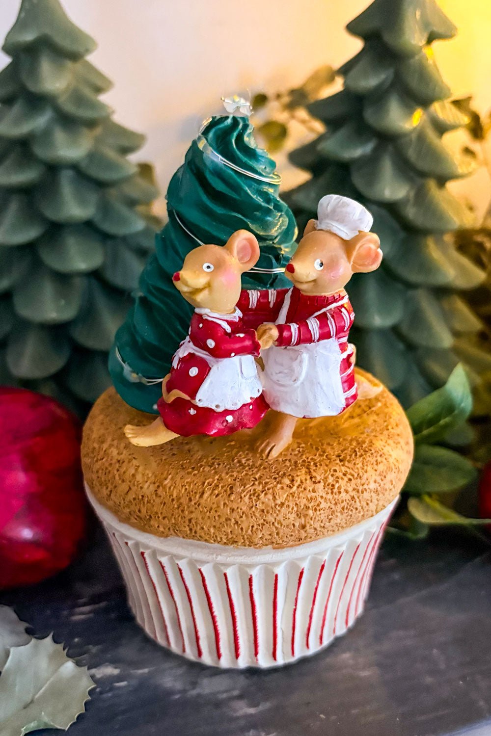 Cupcake Navidad De Resina Con Luz LED Modelo 1 Cristina Oria