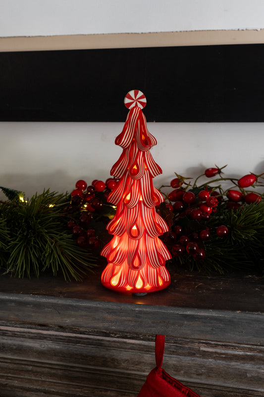 Figura Decorativa Árbol Con Led Diseño Rojo Cristina Oria 