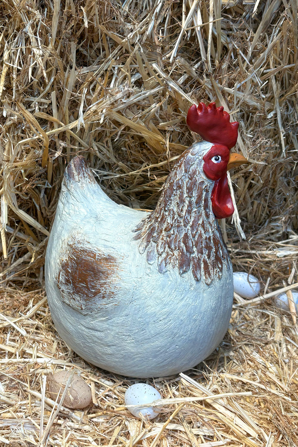 Figura Decorativa Gallina Blanca & Marrón Cristina Oria