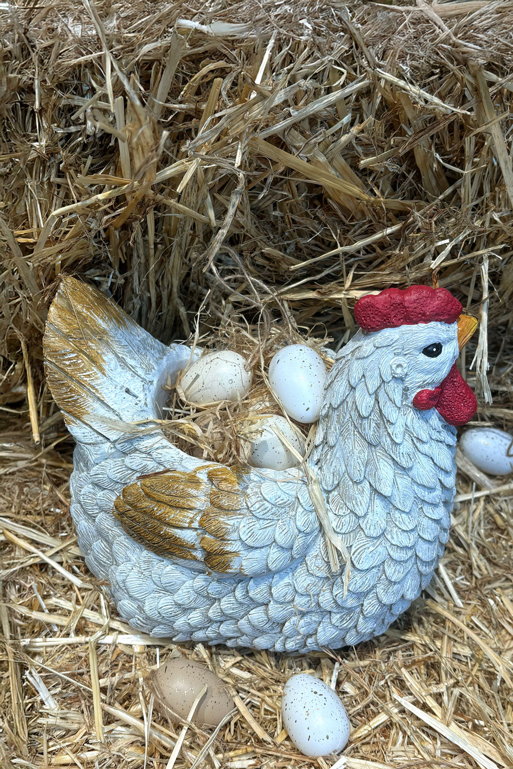 Detalles Figura Decorativa Gallina Blanca Imperial Cristina Oria