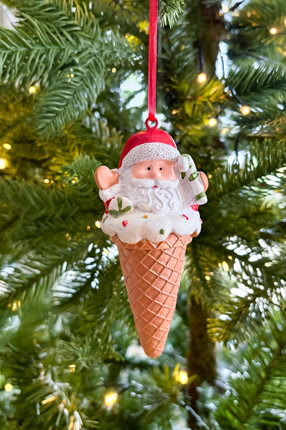 Adorno Con Diseño De Helado Papá Noel Cristina Oria 