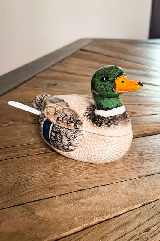 Recipiente Con Tapa Y Cuchara Diseño Pato Cristina Oria