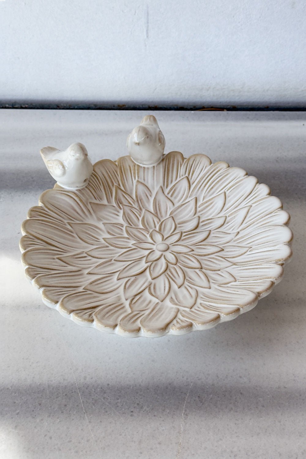 Detalles Bandeja Decorativa Blanca Flor Con Pájaros Cristina Oria