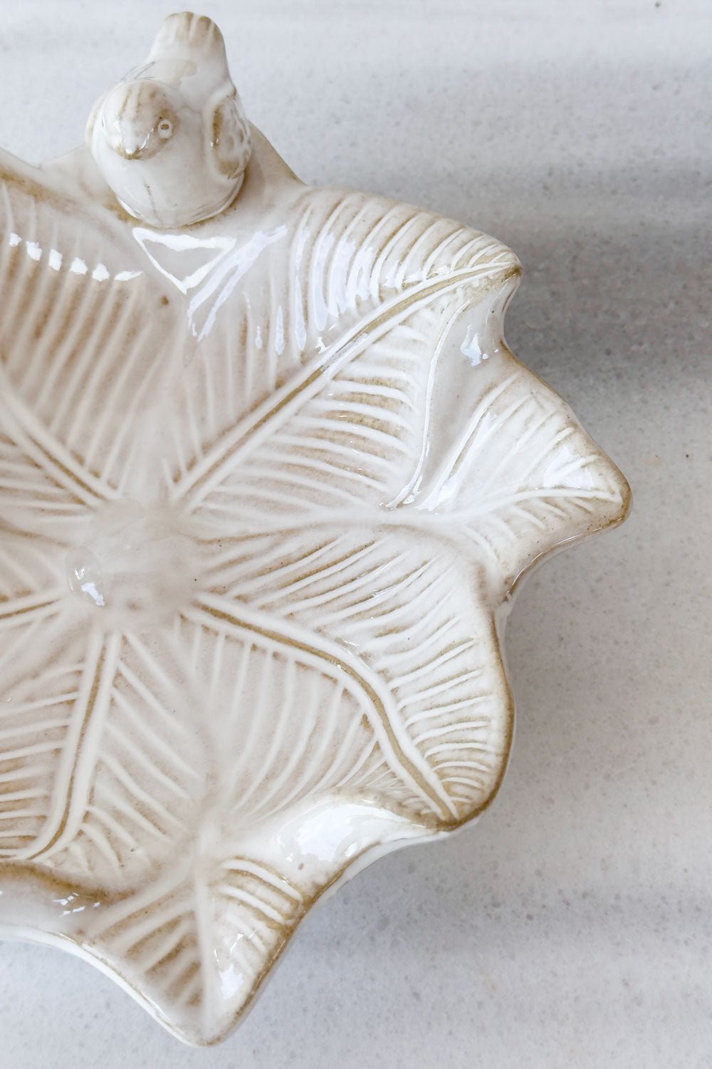 Detalles Cuenco Decorativo Blanco Flor  Con Pájaros Cristina Oria