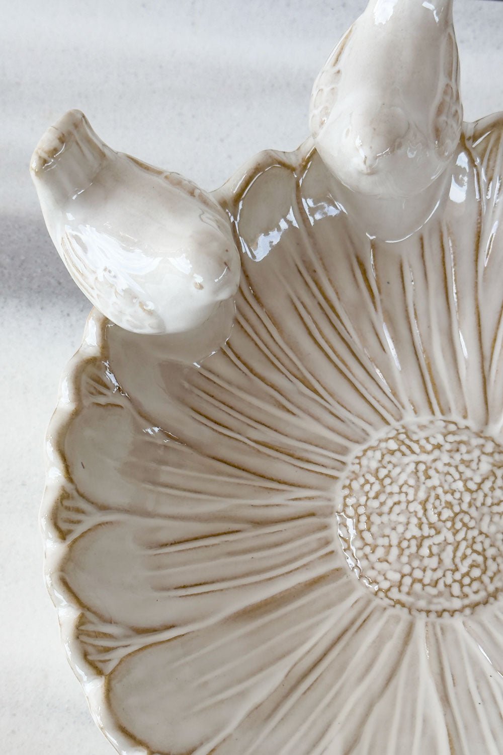 Zoom Cuenco Decorativo Blanco Flor Con Pájaros Cristina Oria