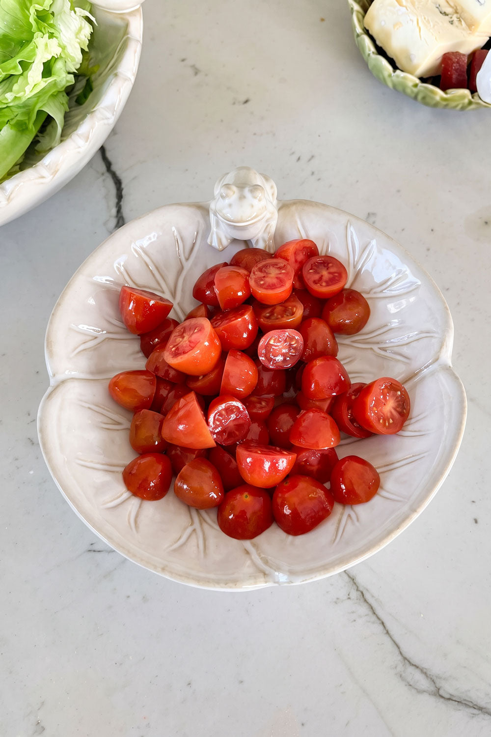 Tomates Centro De Mesa De Porcelana Diseño Nenúfar & Rana Cristina Oria