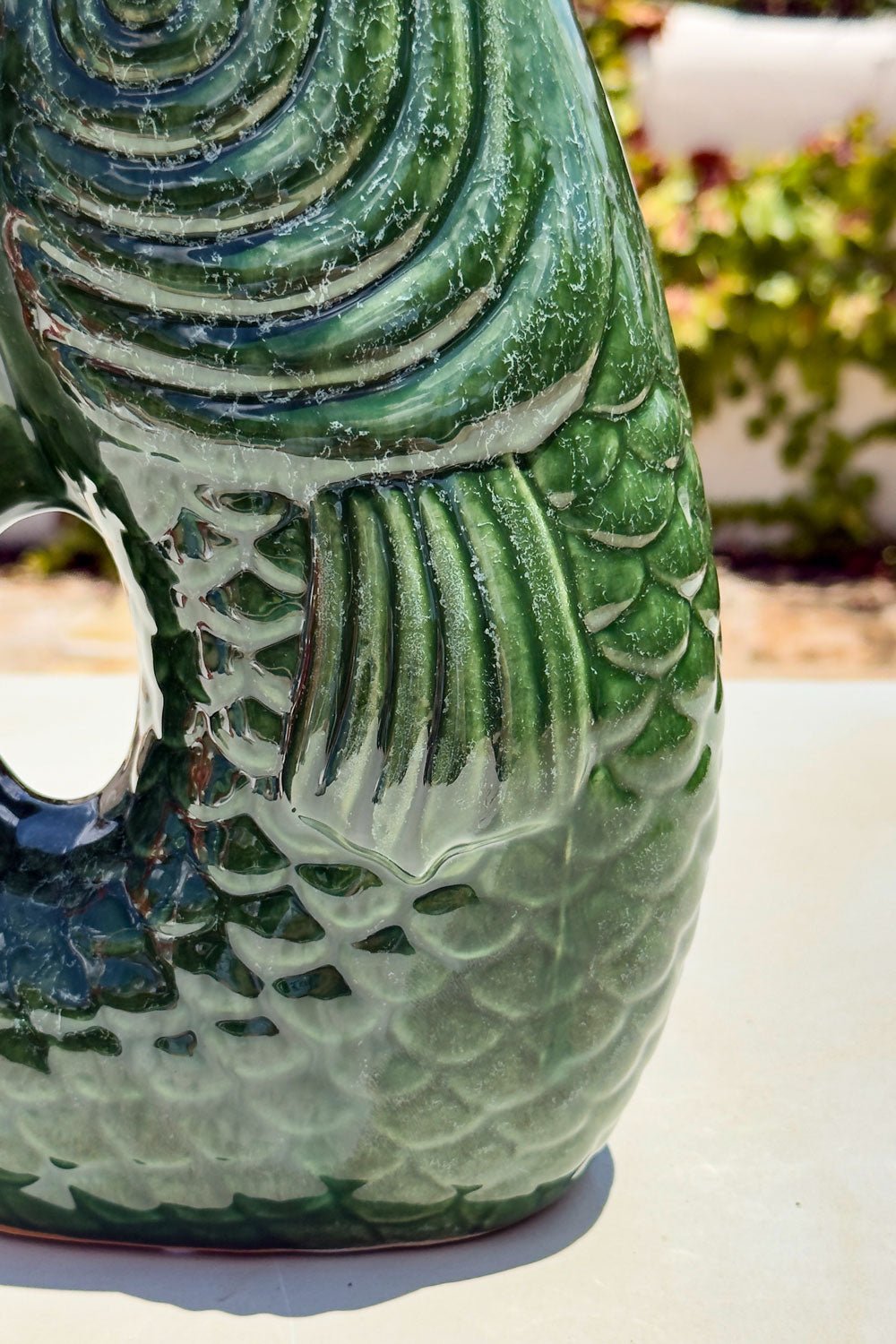 Aleta Jarrón De Cerámica Diseño Pez Verde Cristina Oria