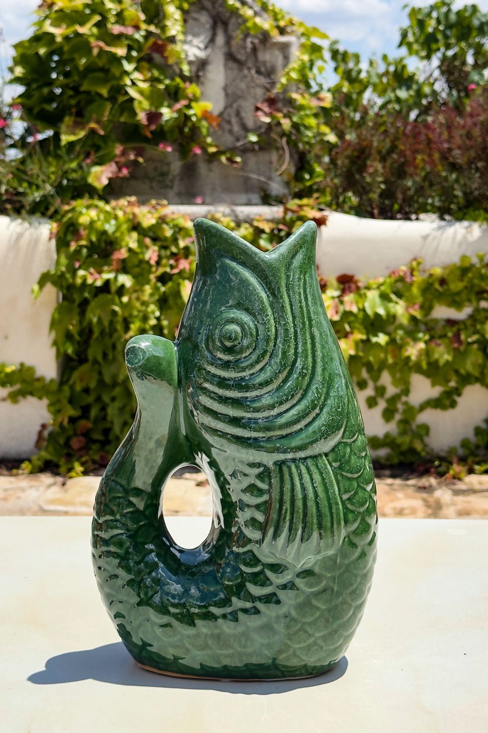 Jarrón De Cerámica Diseño Pez Verde Cristina Oria